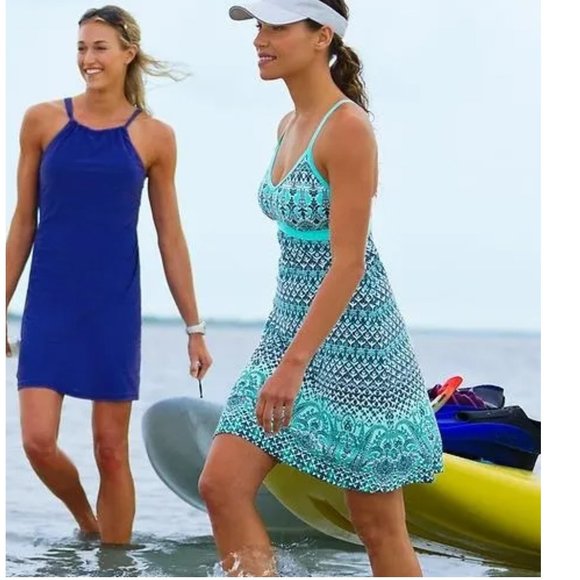 ATHLETA XS Green Bombay Printed Shorebreak Swim Dress - Picture 1 of 9